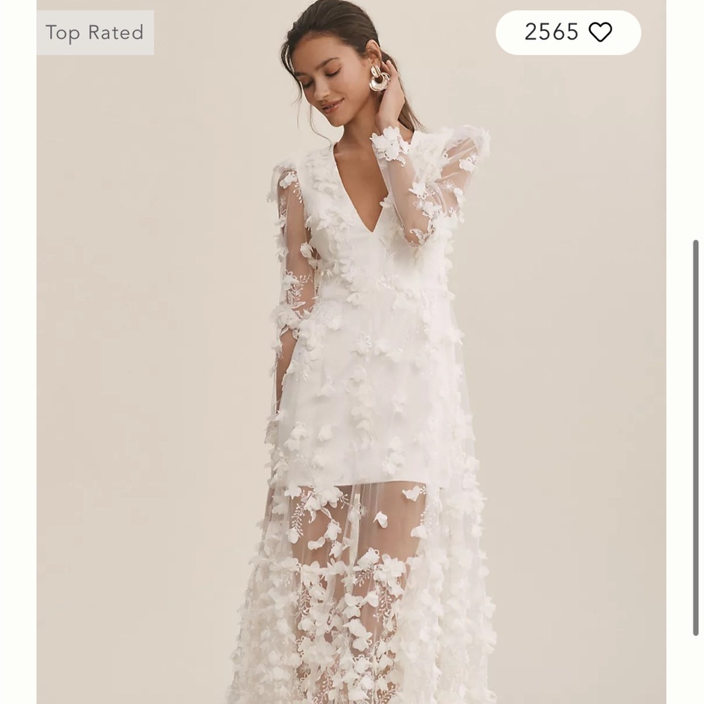 Anthropologie White Floral Maxi Dress